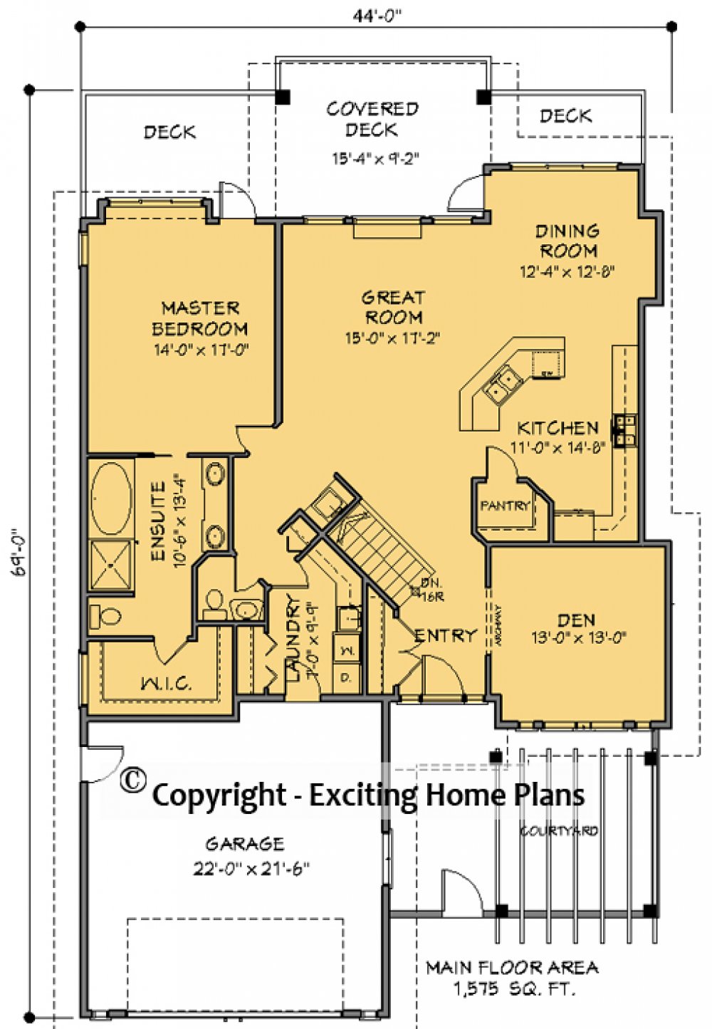 House Plan E1678-10 Main Floor Plan