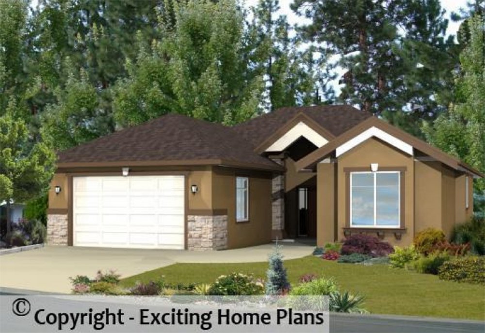 House Plan E1060-10 Exterior 3D View