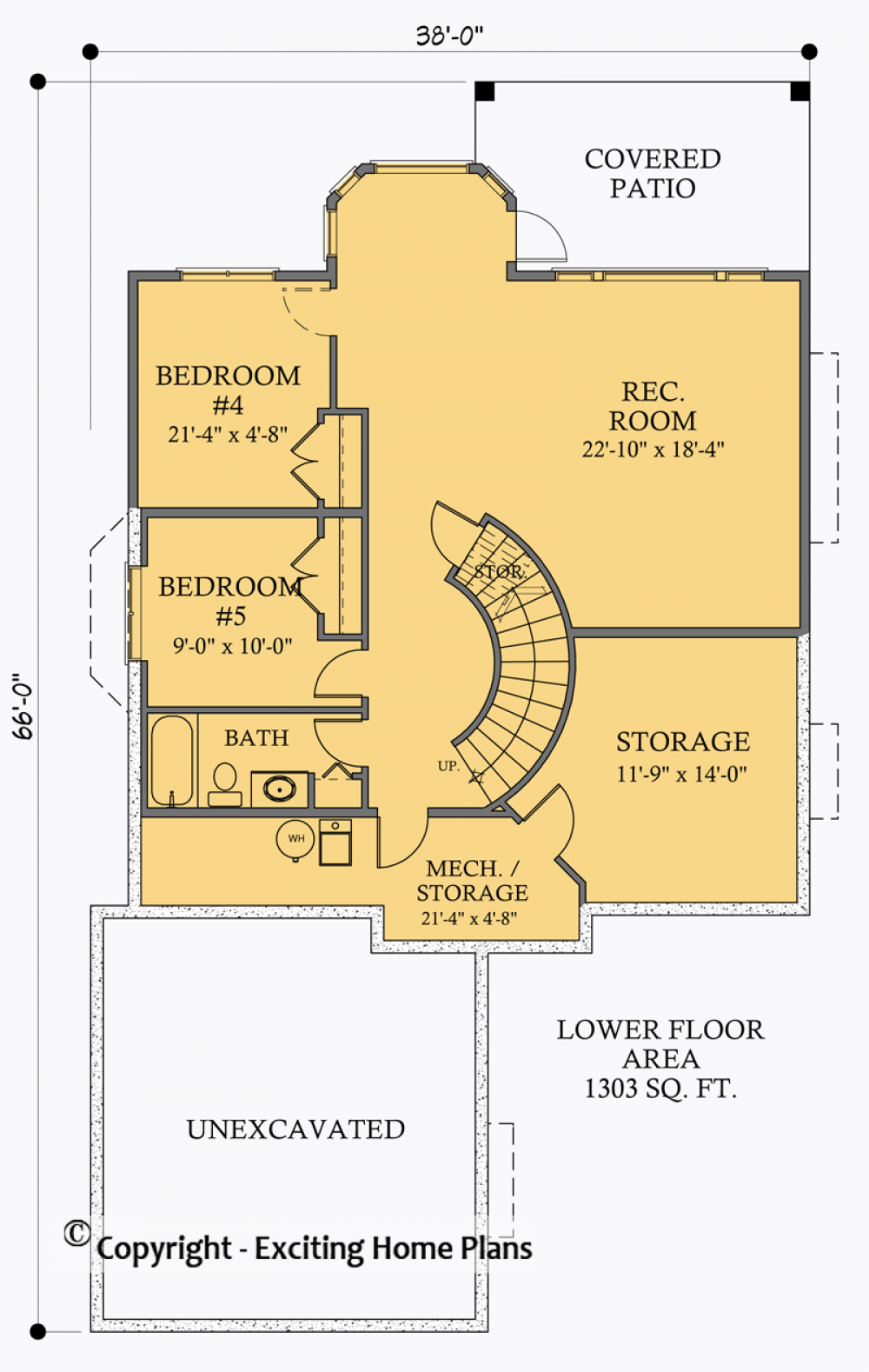 House Plan E1044-10 Lower Floor Plan