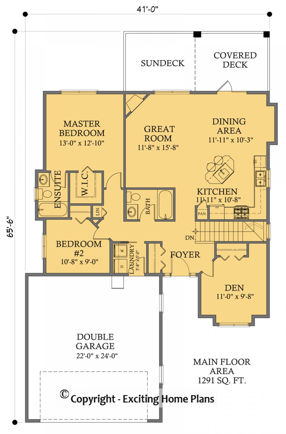 House Plan E1601-10M Main Floor Plan