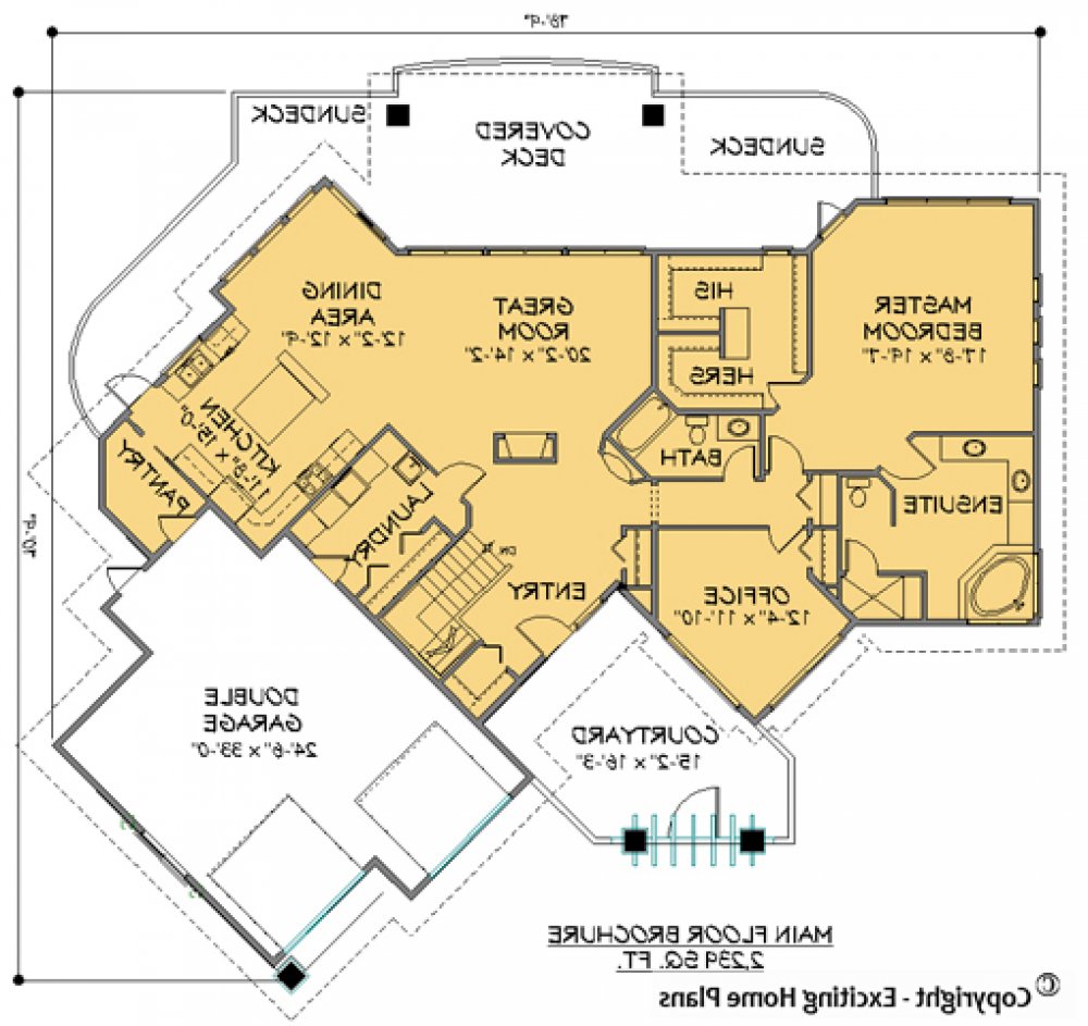 House Plan E1170-10 Main Floor Plan REVERSE