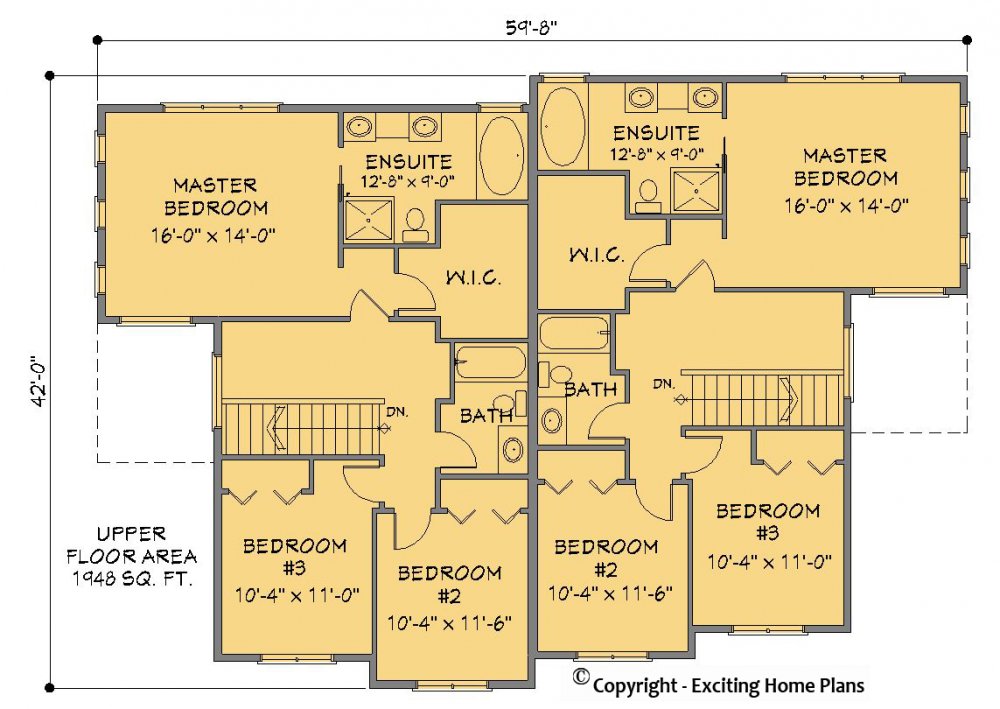House Plan E1370-10 Lower Floor Plan