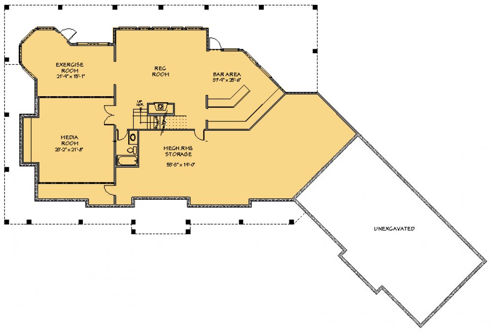 House Plan E1065-10 Lower Floor Plan