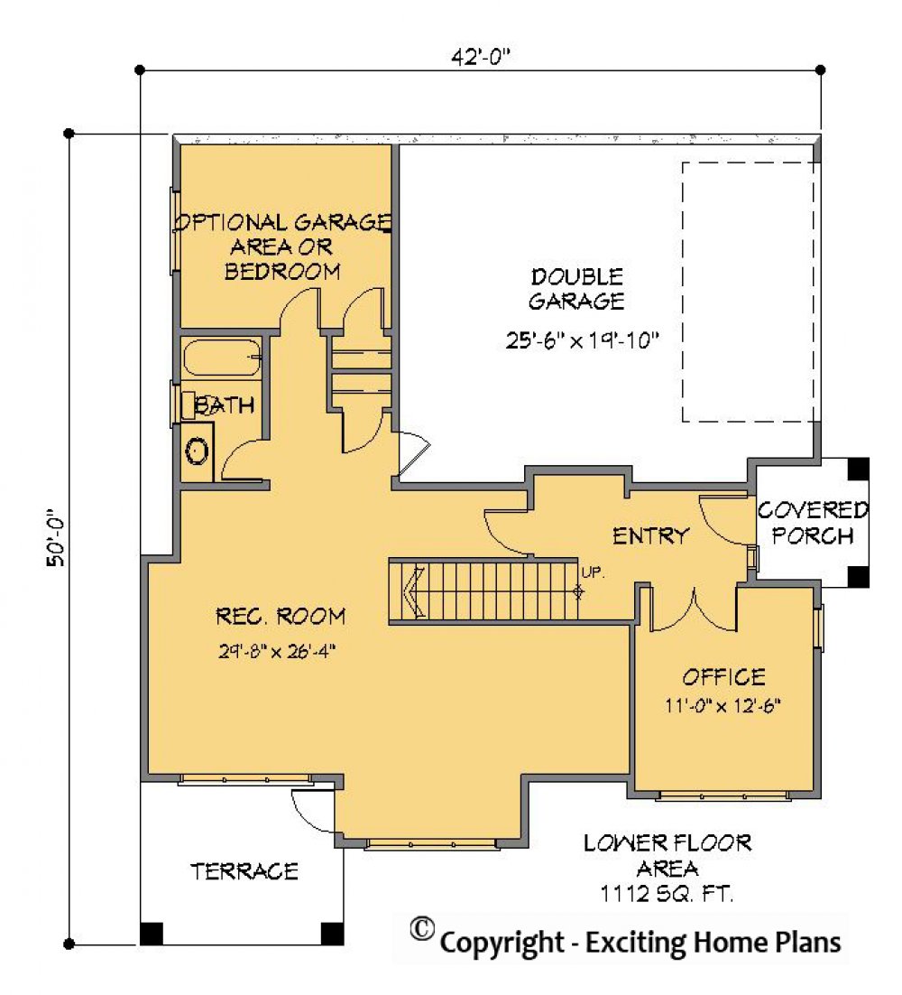 House Plan E1214-10  Lower Floor Plan