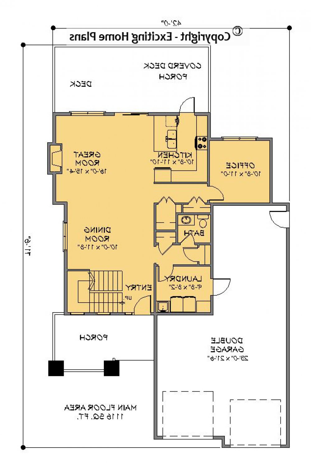 House Plan E1299-10 Main Floor Plan REVERSE