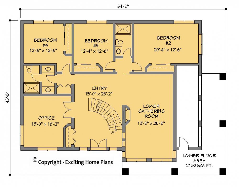 House Plan E1219-10 Lower Floor Plan