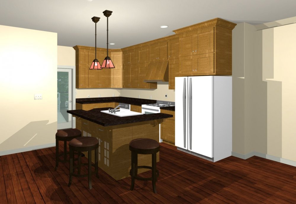 House Plan E1377-10 Interior Kitchen 3D Area
