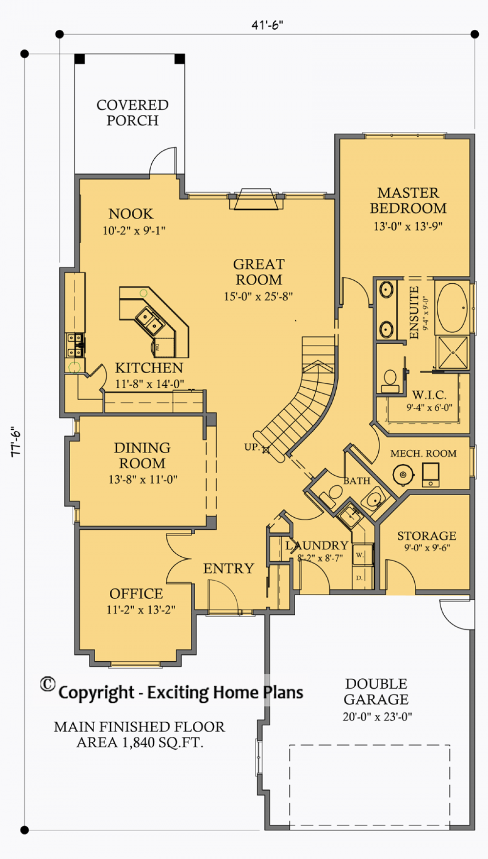 House Plan E1031-10  Main Floor Plan