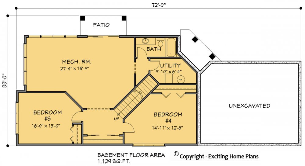 House Plan E1534 -10 Lower Floor Plan