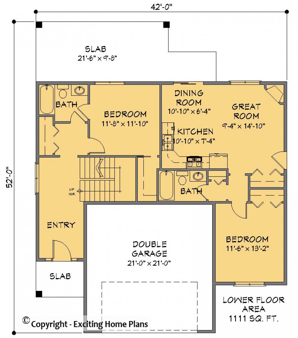 House Plan E1294-10 Lower Floor Plan