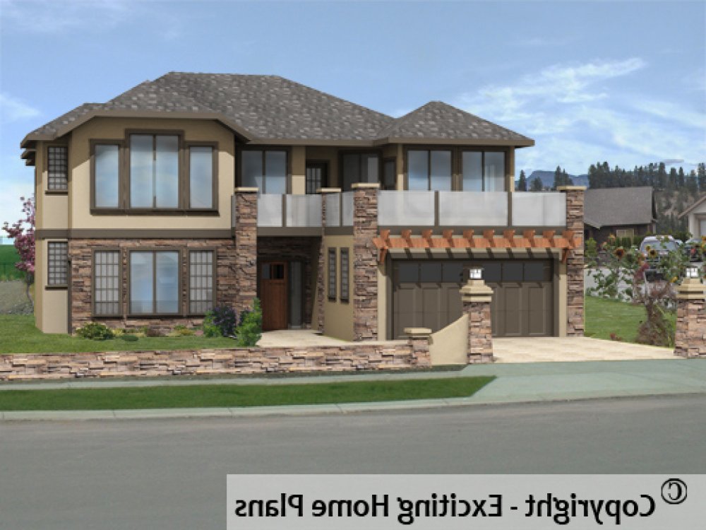 House Plan E1270-10 Exterior 3D View REVERSE