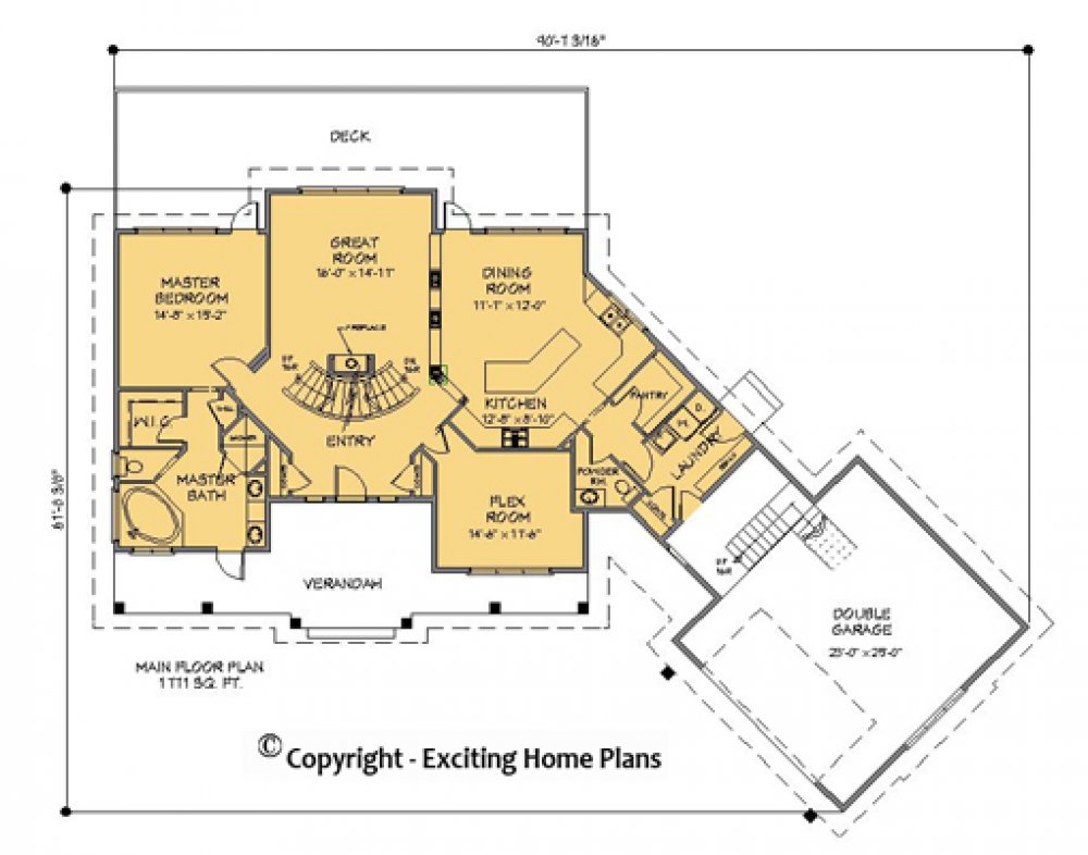 House Plan E1087-10 Main Floor Plan