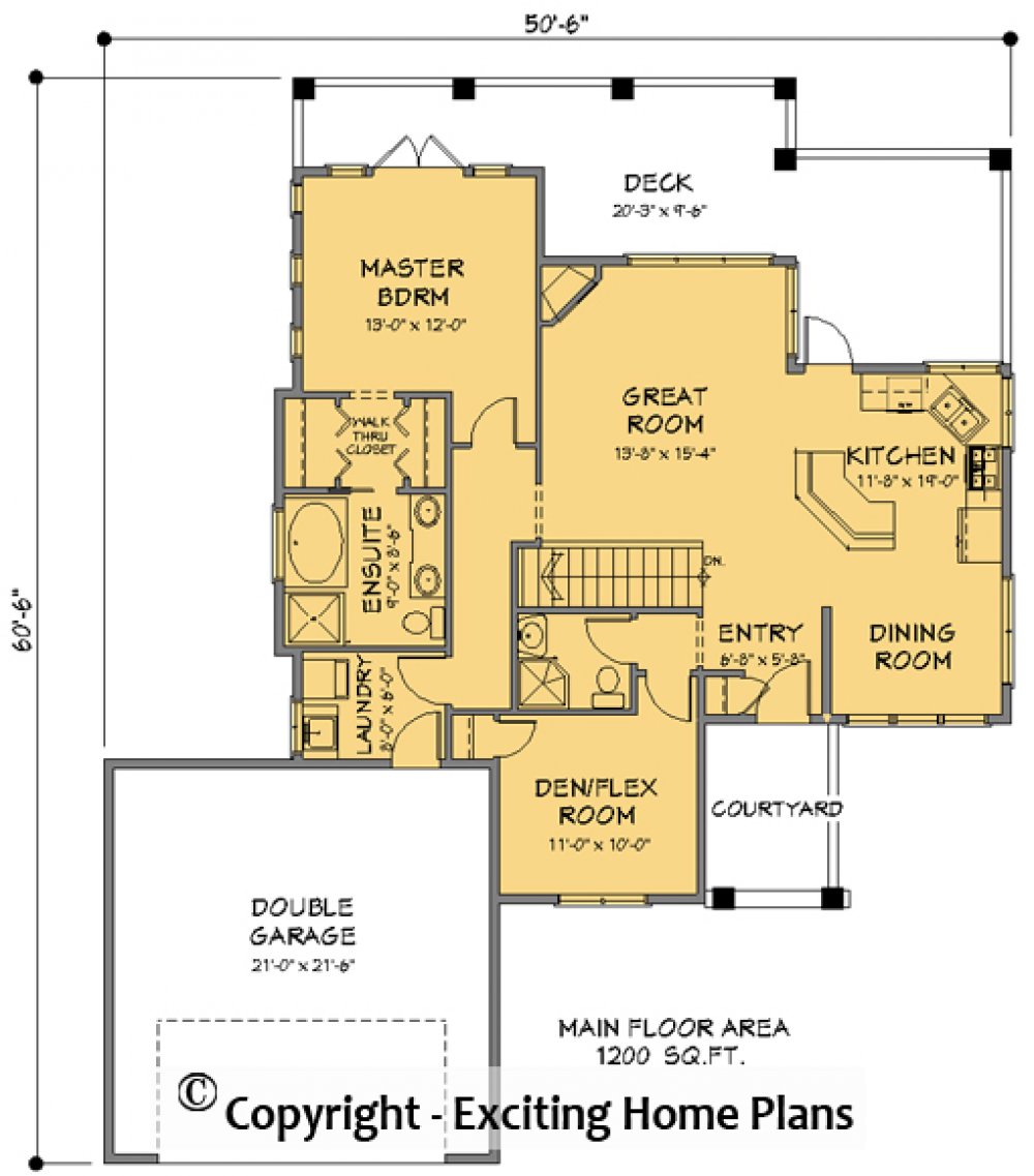 House Plan E1435-10  Main Floor Plan