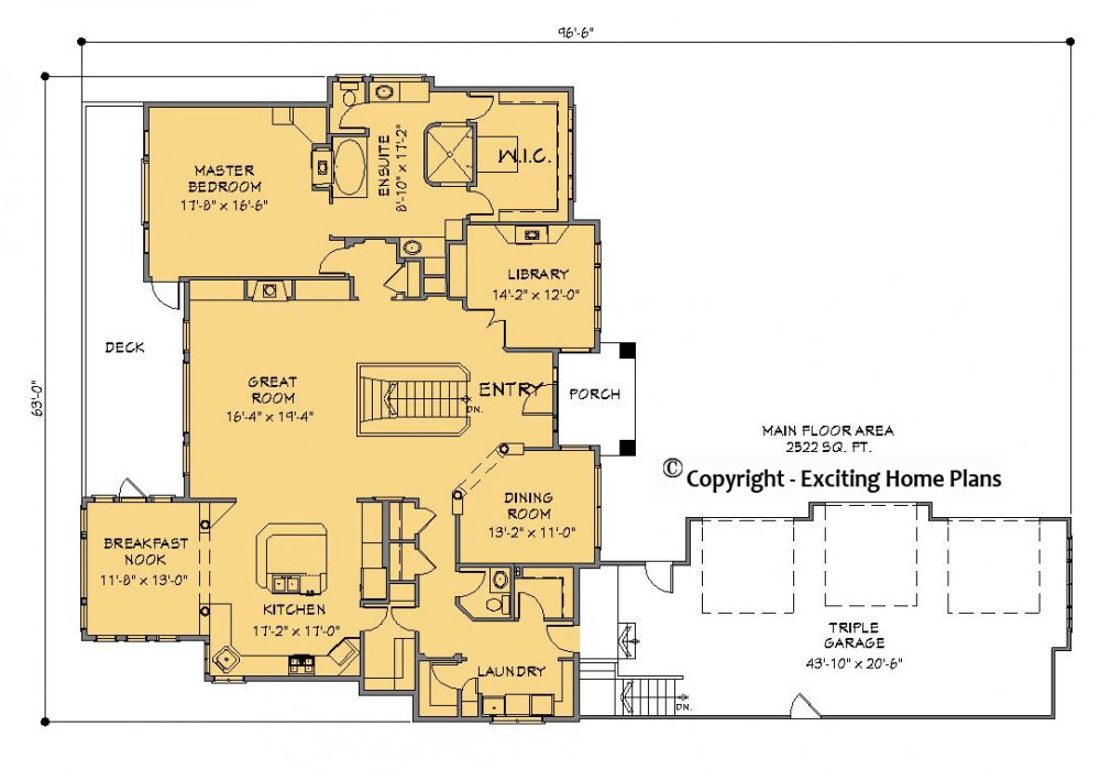 House Plan E1348-10  Main Floor Plan
