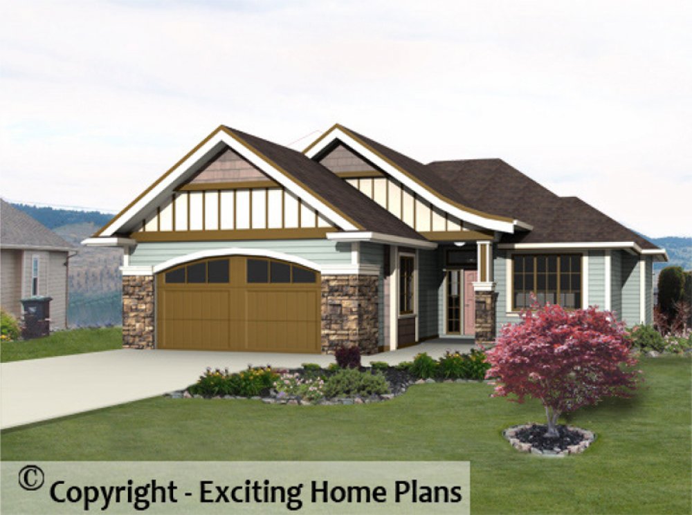House Plan E1059-10 Exterior 3D View