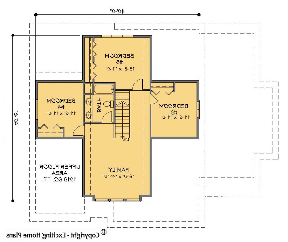 House Plan E1311-10 Upper Floor Plan REVERSE