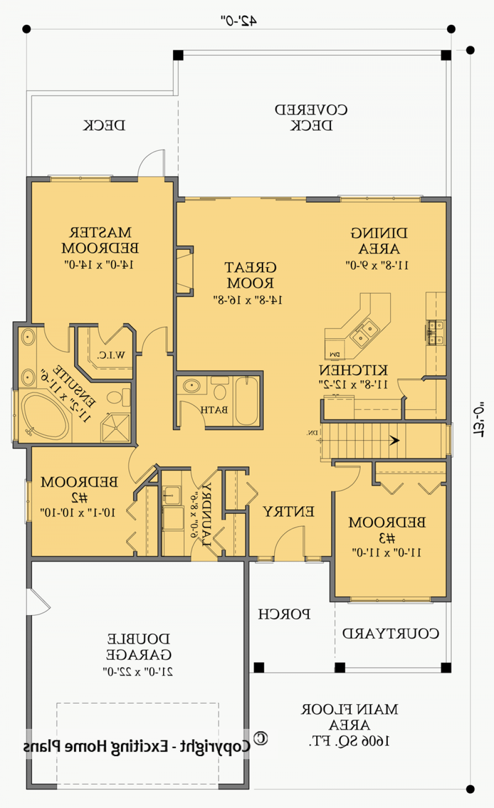 House Plan E1006-10 Main Floor Plan REVERSE