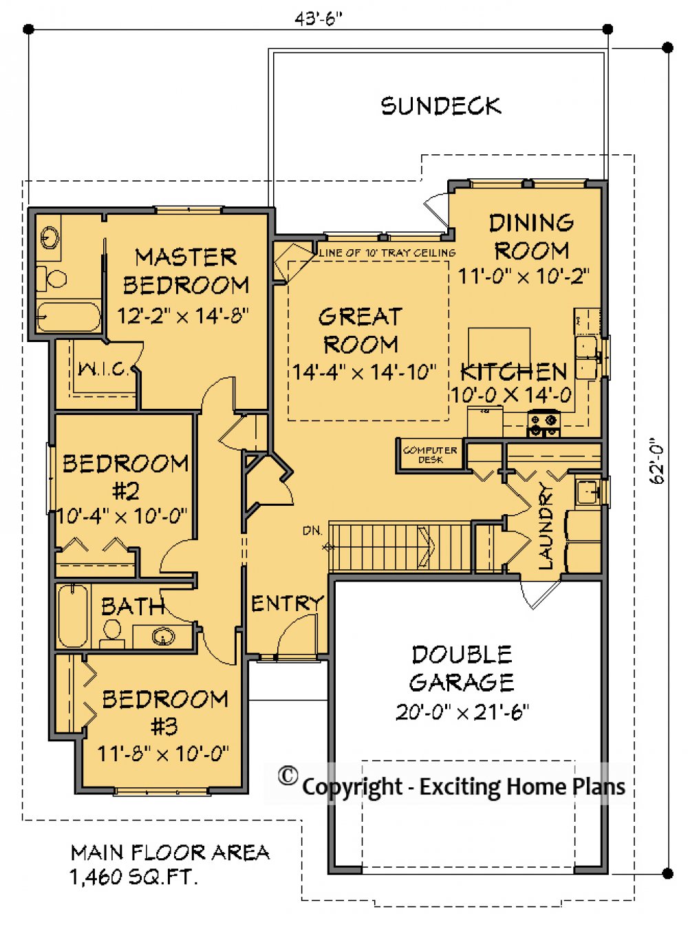 House Plan E1598 -10 Main Floor Plan
