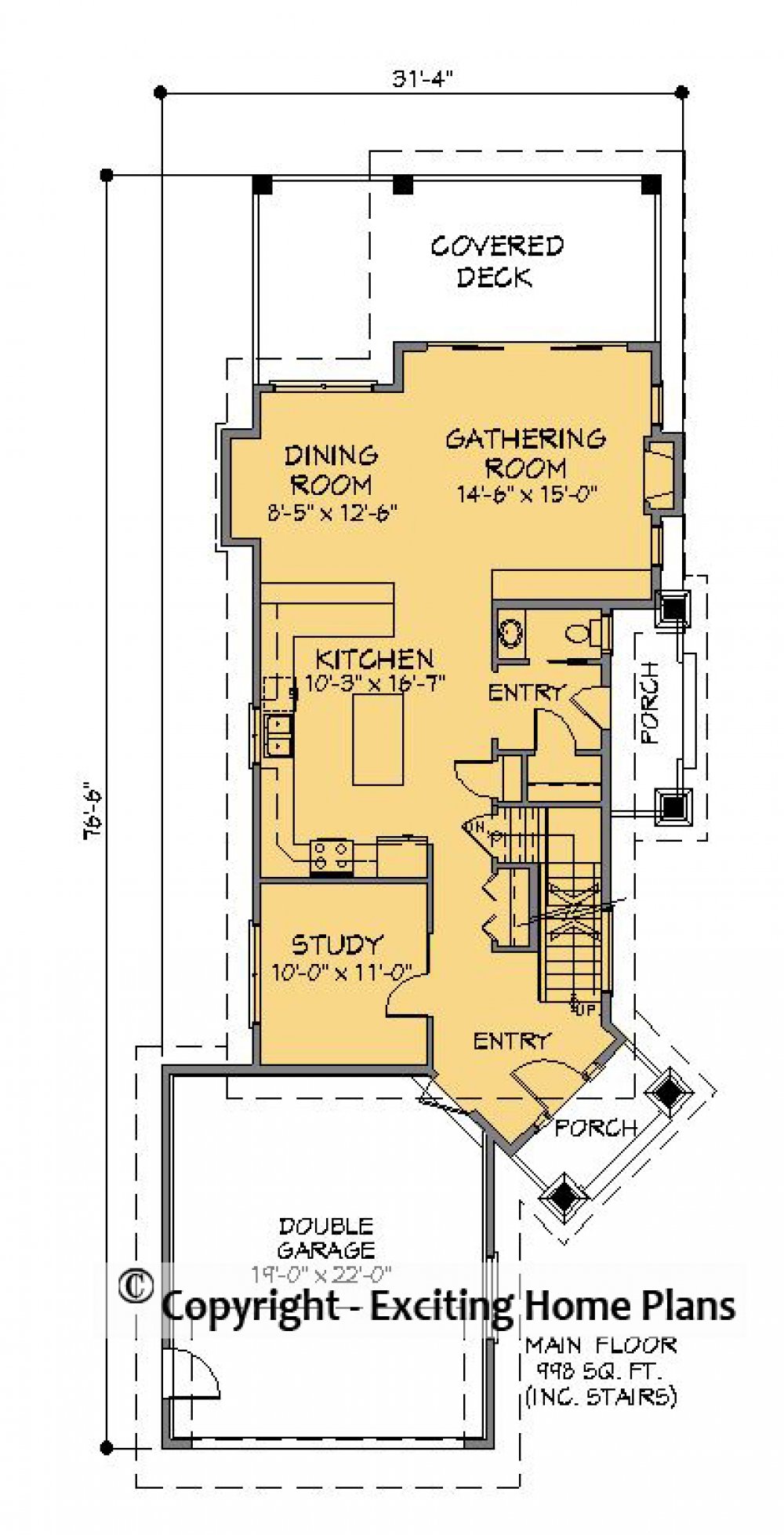 House Plan E1291-10 Main Floor Plan