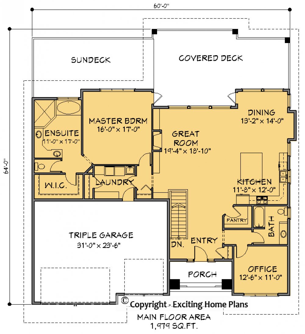 House Plan E1588-10 Main Floor Plan