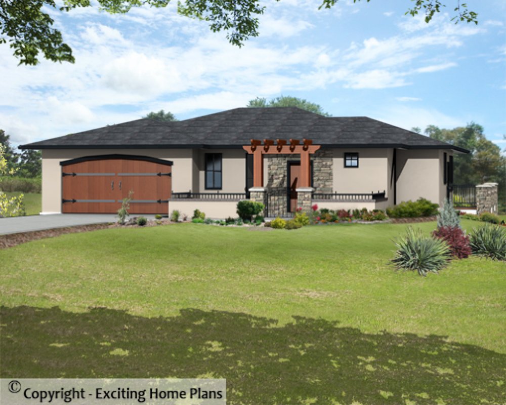 House Plan E1688-10 Front 3D View