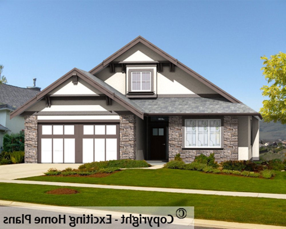 House Plan E1579-10 Front 3D View REVERSE
