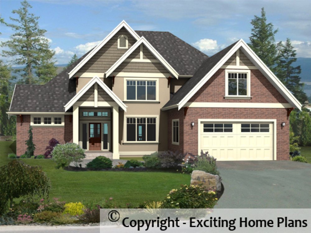 House Plan E1353-10 Exterior 3D View