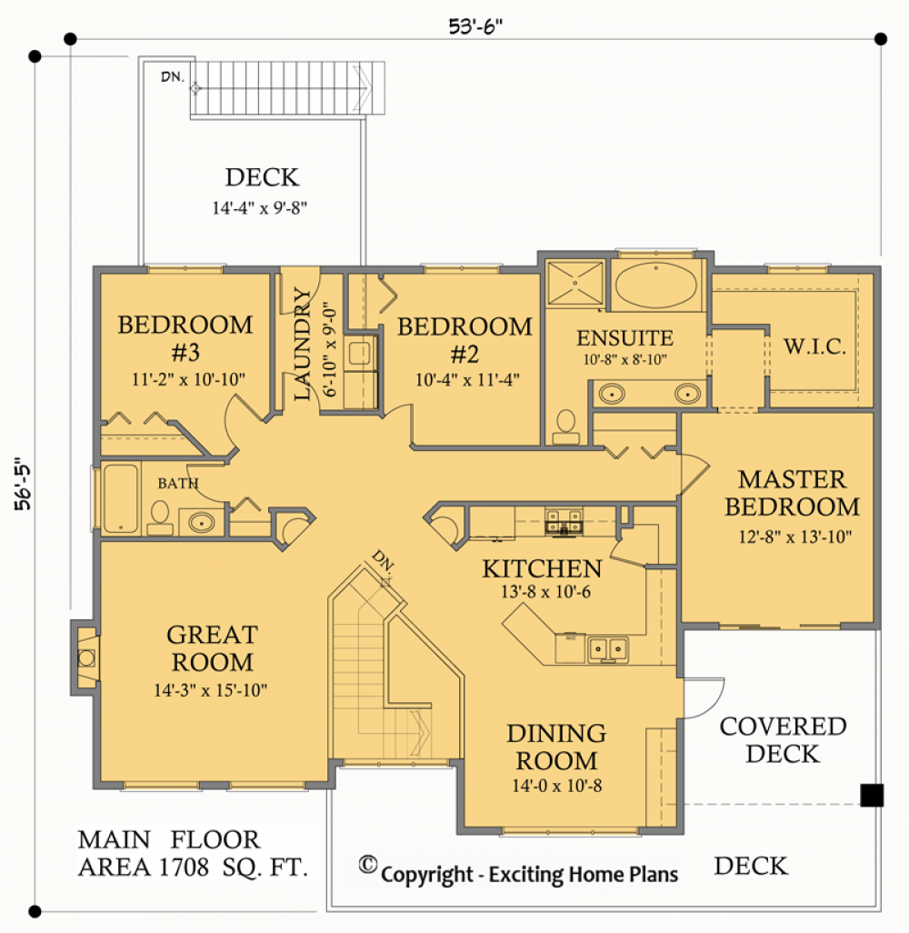 House Plan E1003-10M Main Floor Plan