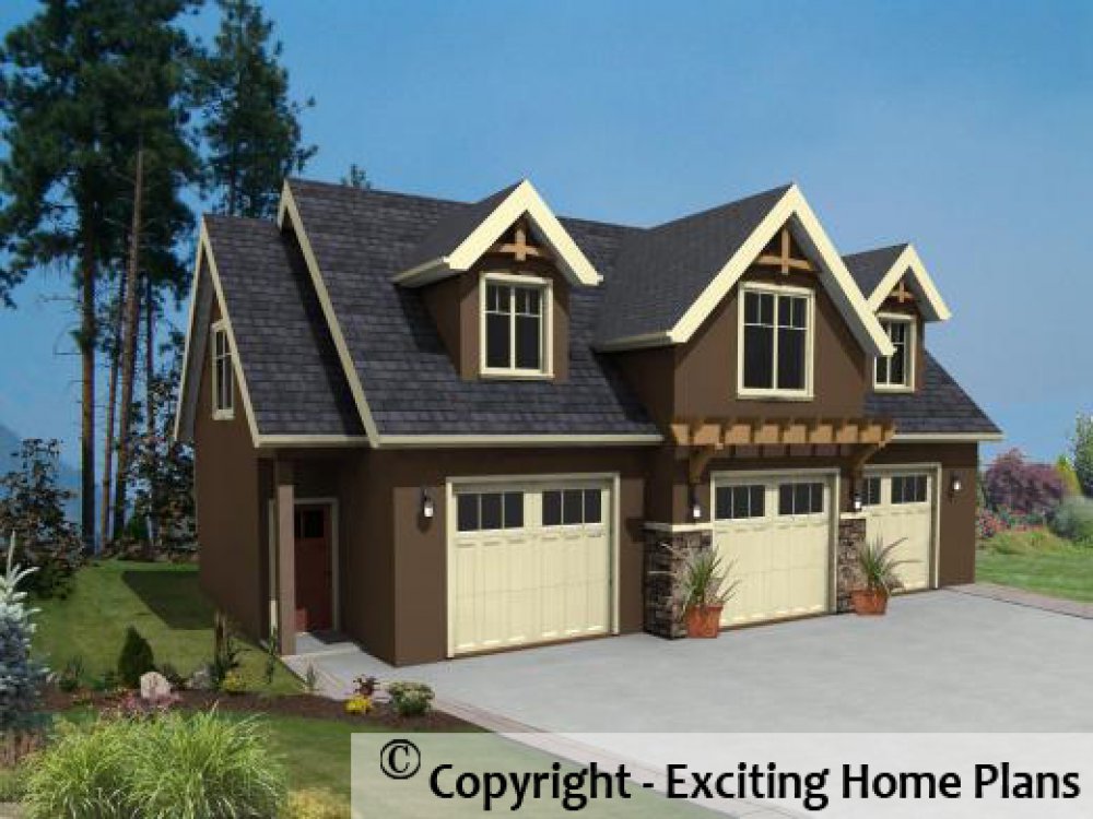 House Plan E1220-10 Exterior 3D View