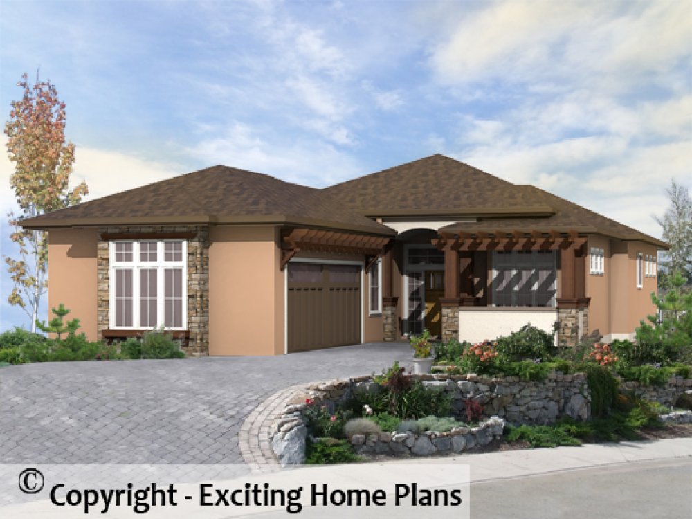 House Plan E1385-10 Exterior 3D View