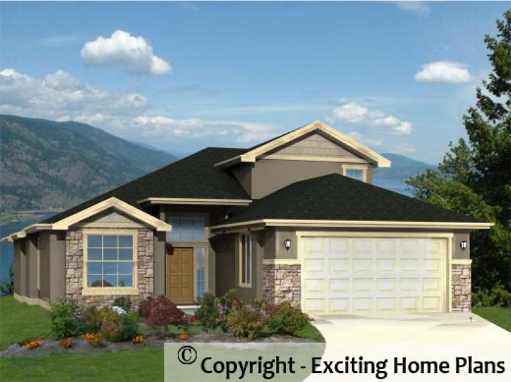 House Plan E1031-10 Exterior 3D View