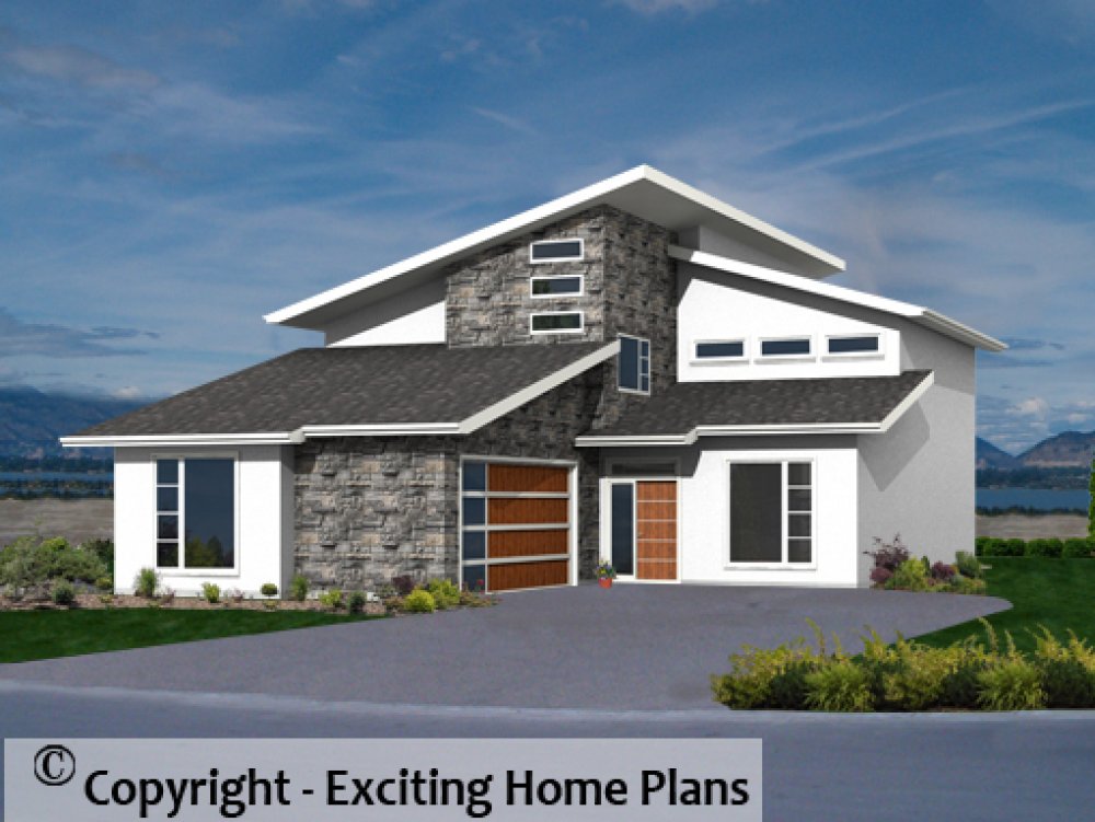 House Plan E1714-10M Front 3D View