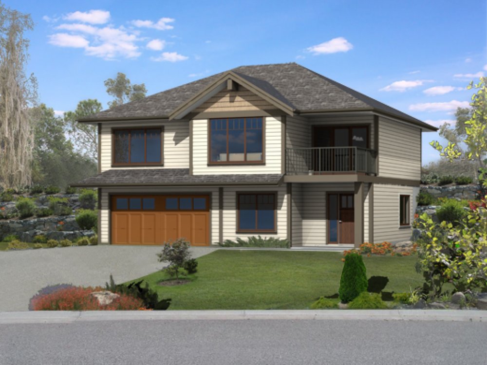 House Plan E1673-10 Front 3D View