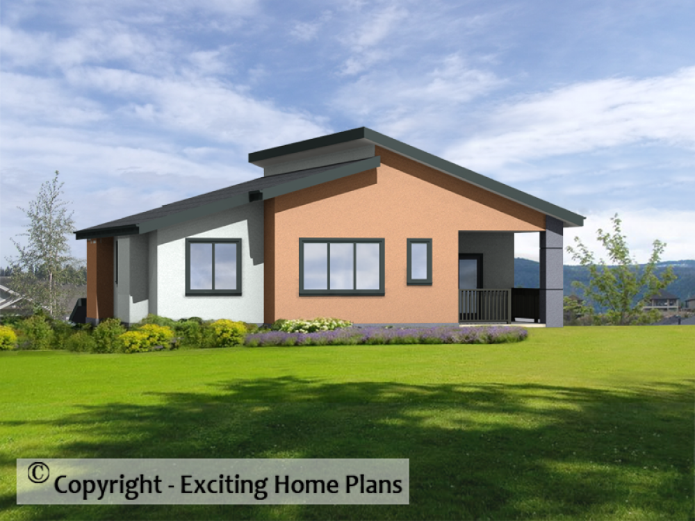 House Plan E1686-12M Reart 3D View