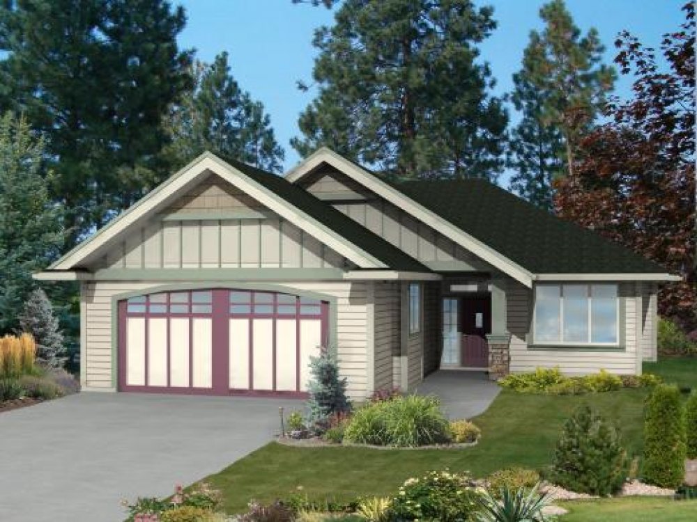 House Plan E1059-10 Exterior 3D View 2