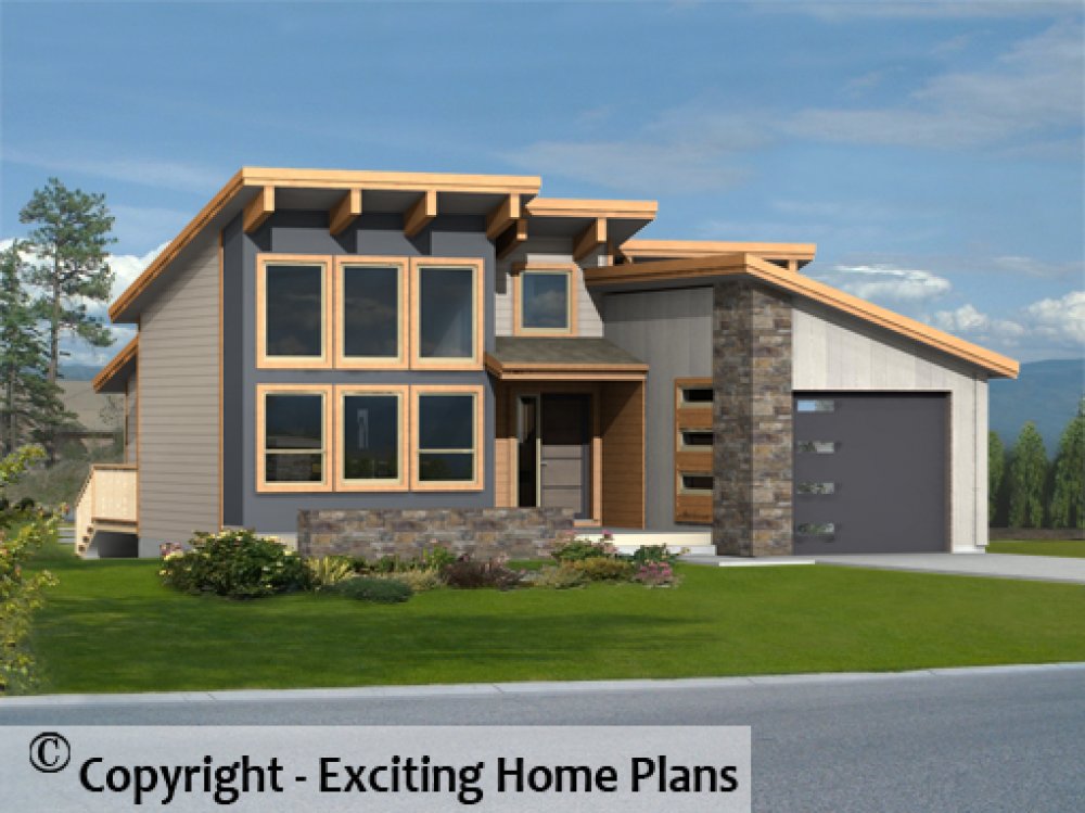 House Plan E1721-10 Front 3D View