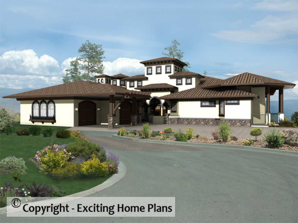 House Plan E1244-10 Front 3D View