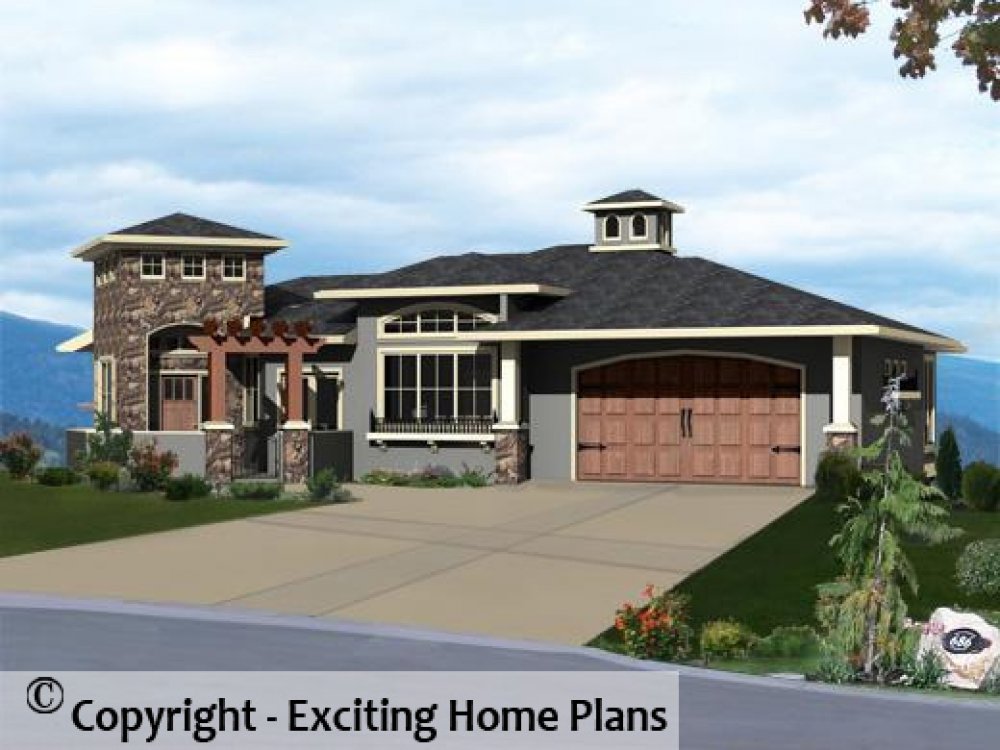 House Plan E1262-10 Exterior 3D View