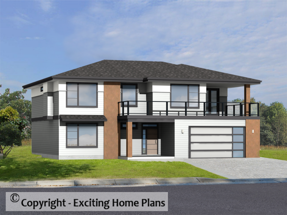 House Plan E1003-10M Front 3D View