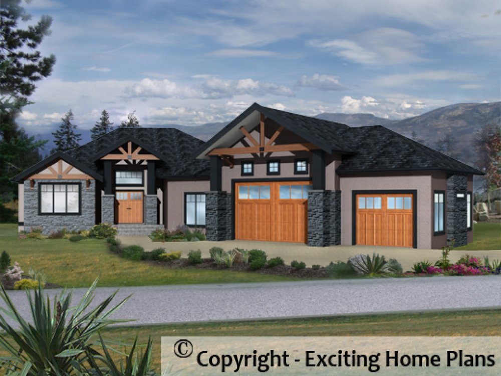 House Plan E1355-10 Exterior 3D View