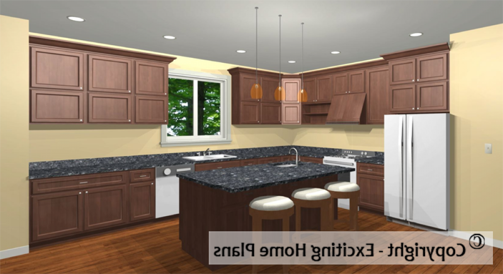House Plan E1566-10 Interior Kitchen Area REVERSE