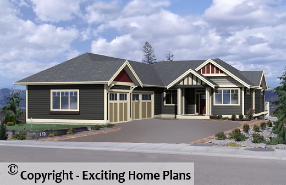 House Plan E1444-10 Exterior 3D View