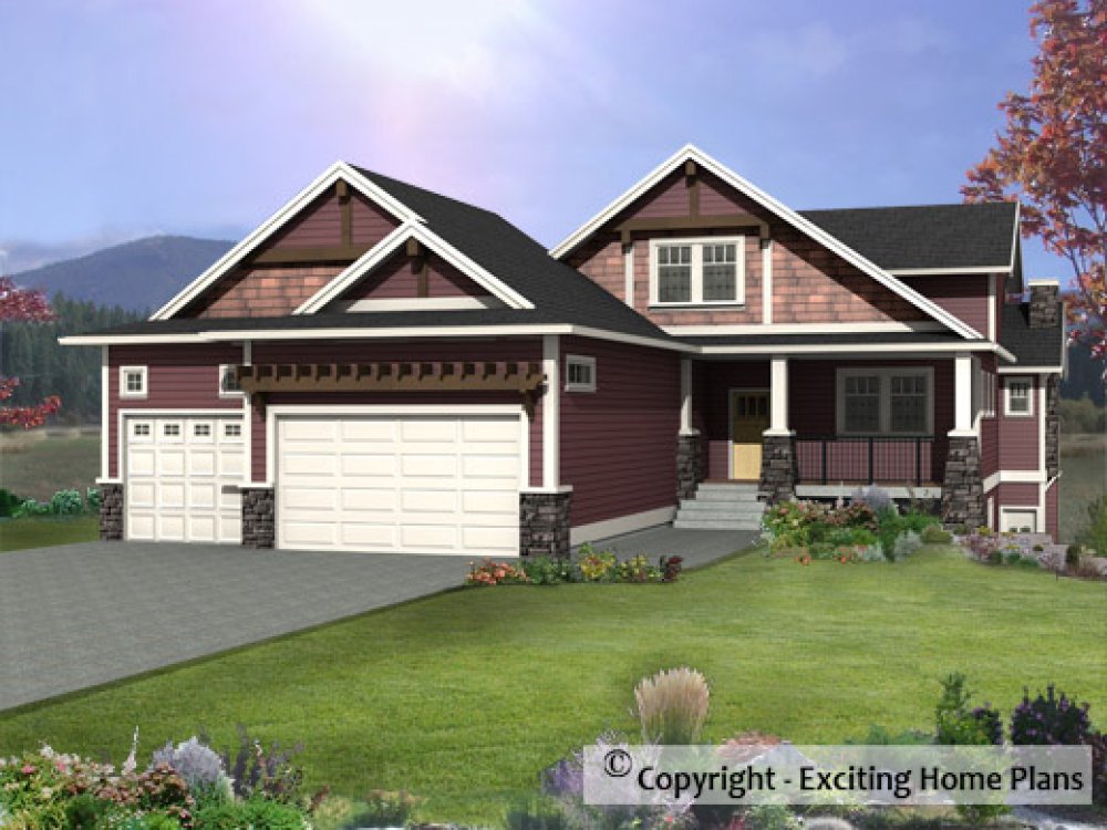 House Plan E1323-10 Exterior 3D View