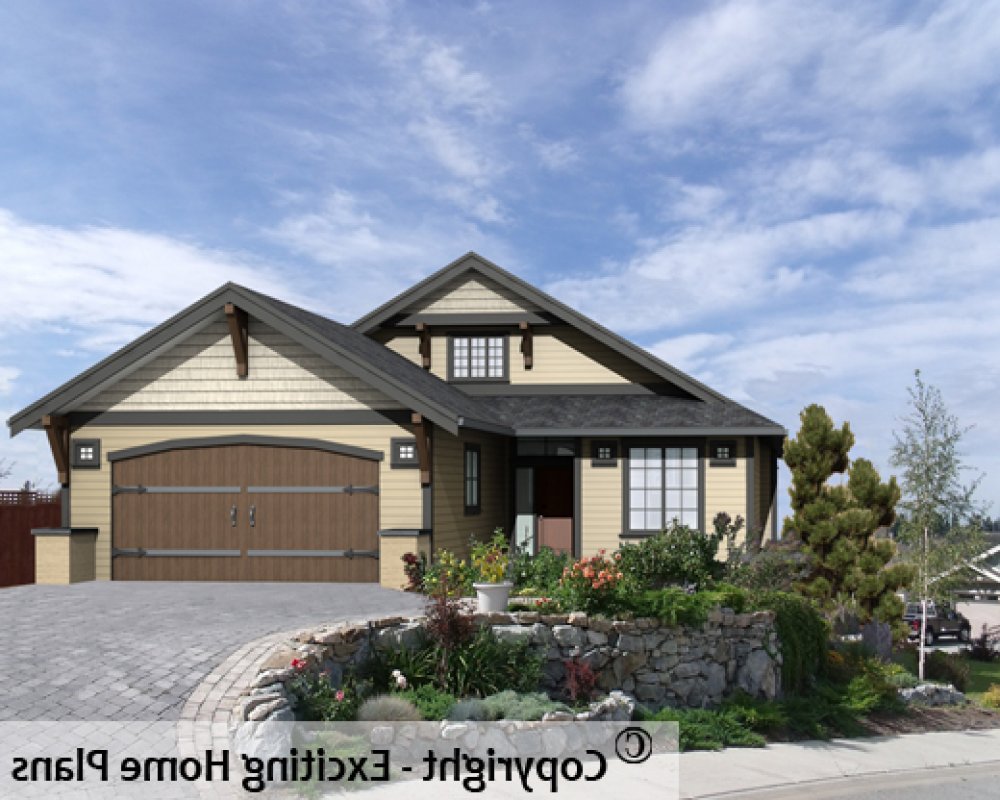 House Plan E1583-10 Front 3D View REVERSE