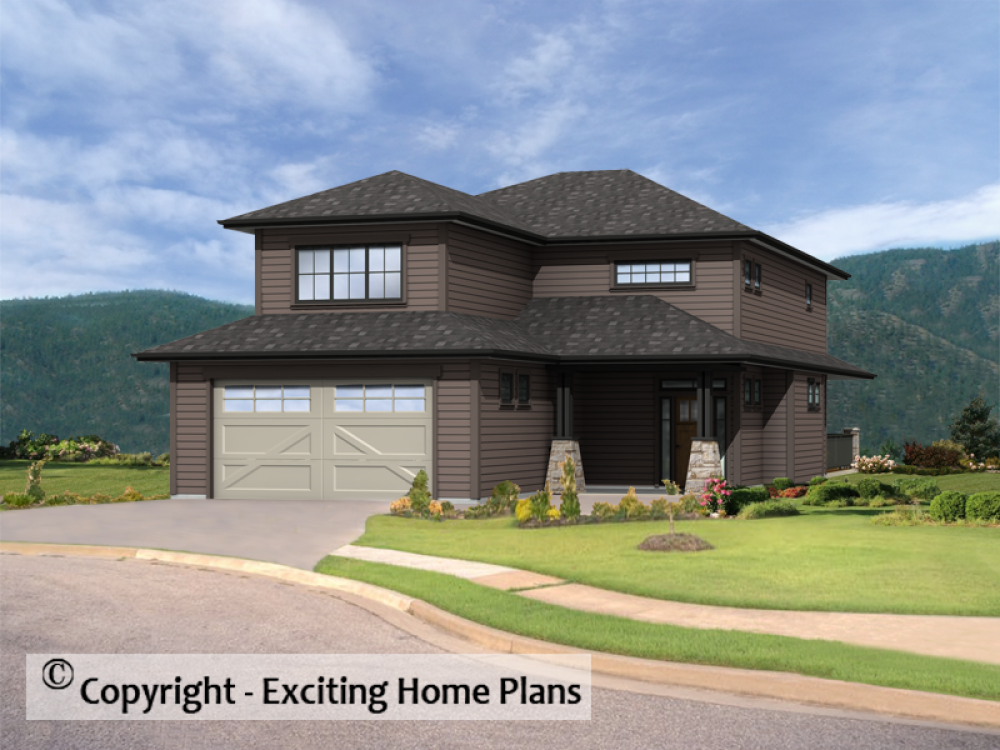 House Plan E1566-10 Front 3D View