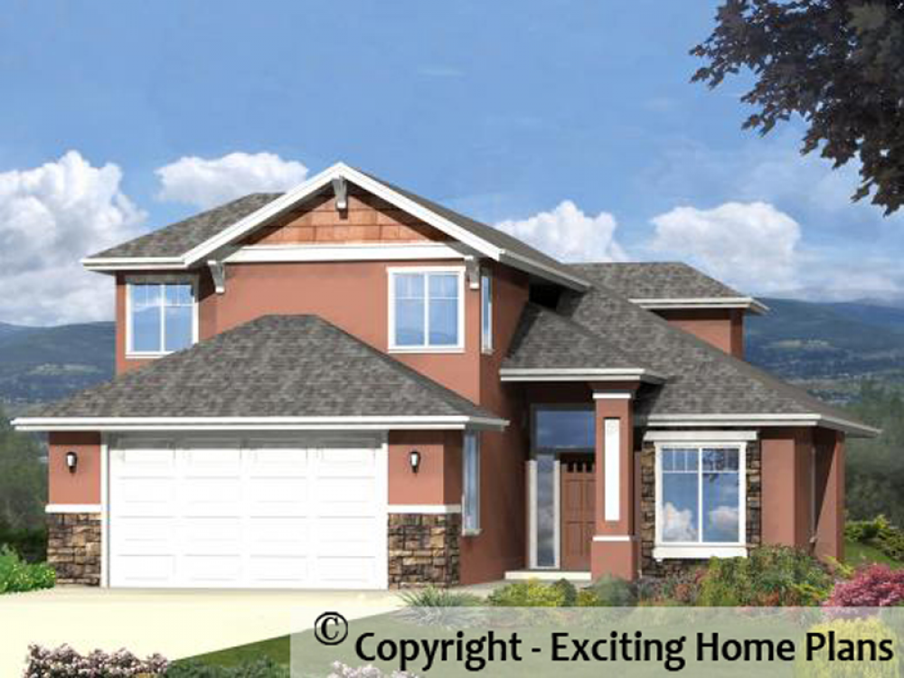 House Plan E1007-10 Exterior 3D View