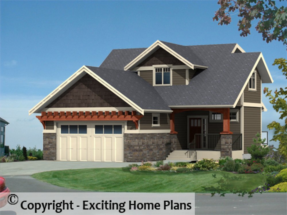 House Plan E1495-10 Front 3D View