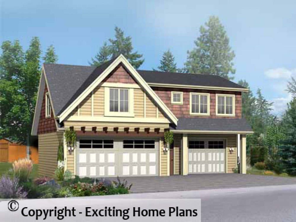 House Plan E1301-10 Exterior 3D View