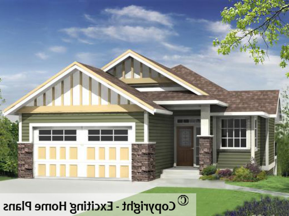 House Plan E1188-10 Exterior 3D View REVERSE