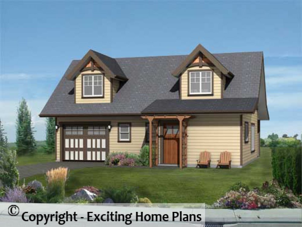 House Plan E1292-10 Exterior 3D View